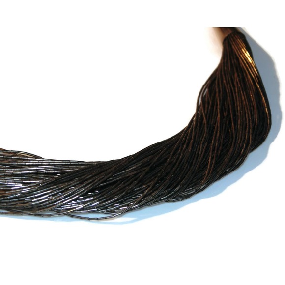 Southwestern 90 Strands Multistrand Twist Liquid Sterling Silver Chain Necklace - Picture 9 of 10